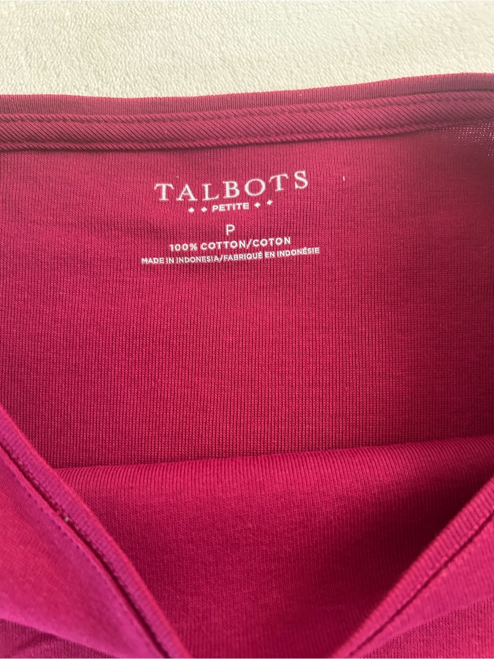 Talbots Raspberry Boatneck Long Sleeve Top - Picture 4 of 5